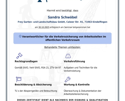Sandra Schwöbel, RSA Zertifikat, StVO, Vwv-StVZO, RSA 21, ZTV-SA 97 & MVAS 1999